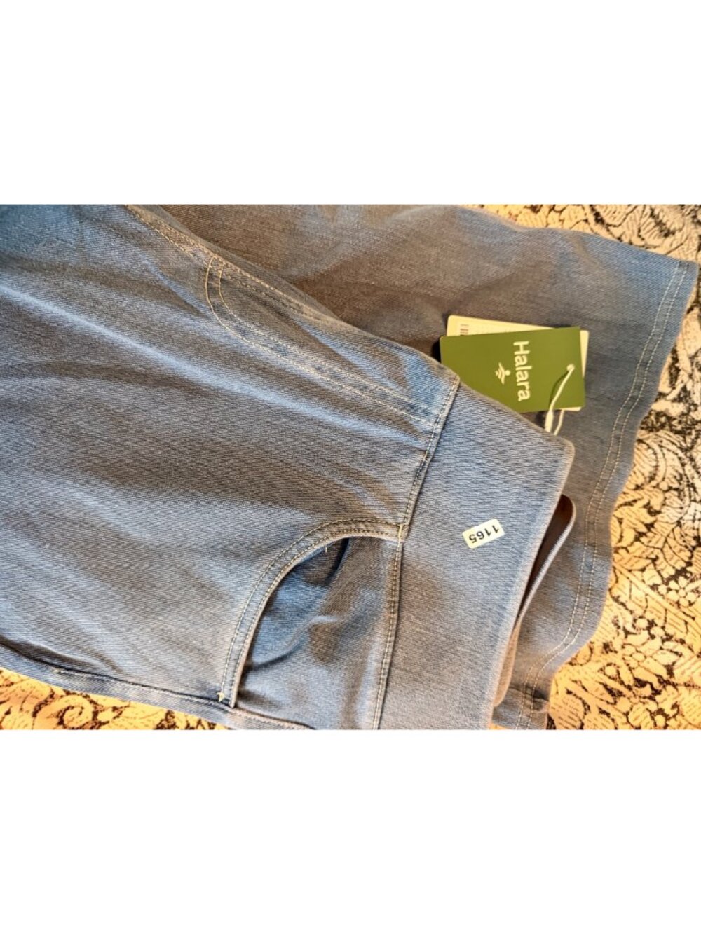 Halara L Light Blue Womens Wide-Leg Denim Pants Size L Cotton-Blend Light Blue C - Picture 10 of 11